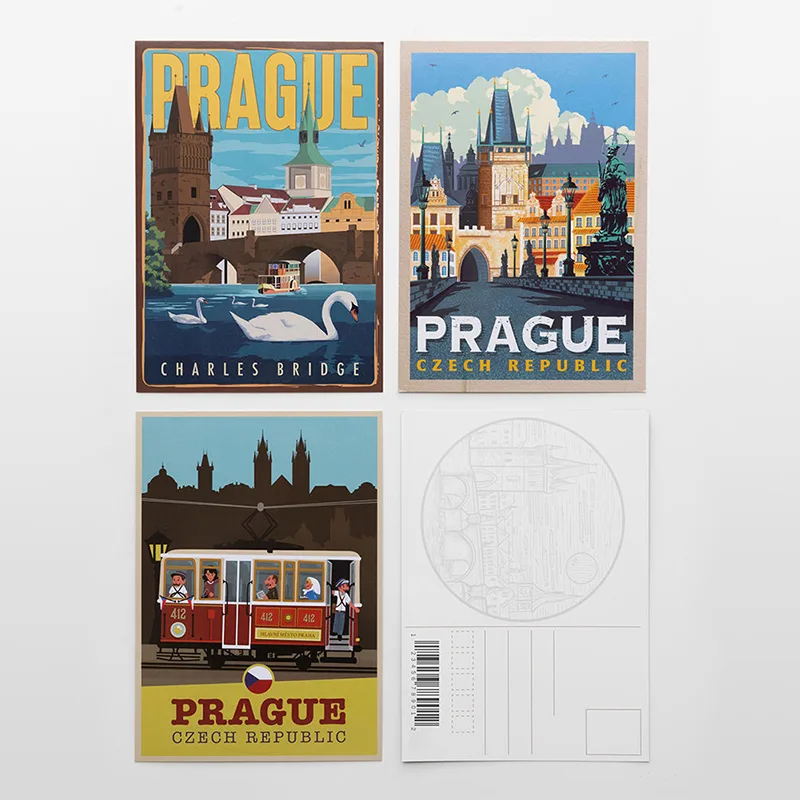 Cartão postal de papel com memória de viagem